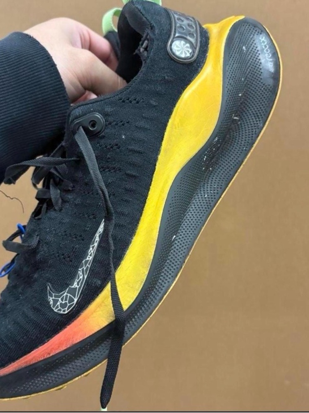 Nike Men’s Black with Yellow Accent Performance Sneakers